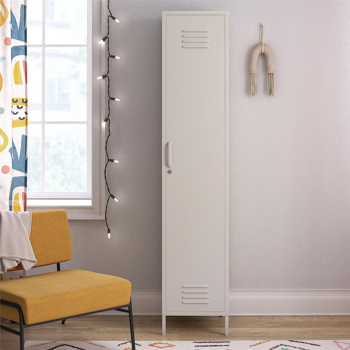 Cache Single Metal Locker Storage Cabinet - Parchment