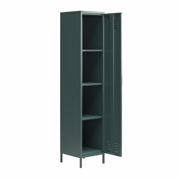 Cache Single Metal Locker Storage Cabinet - Hunter Green/Silver Pine