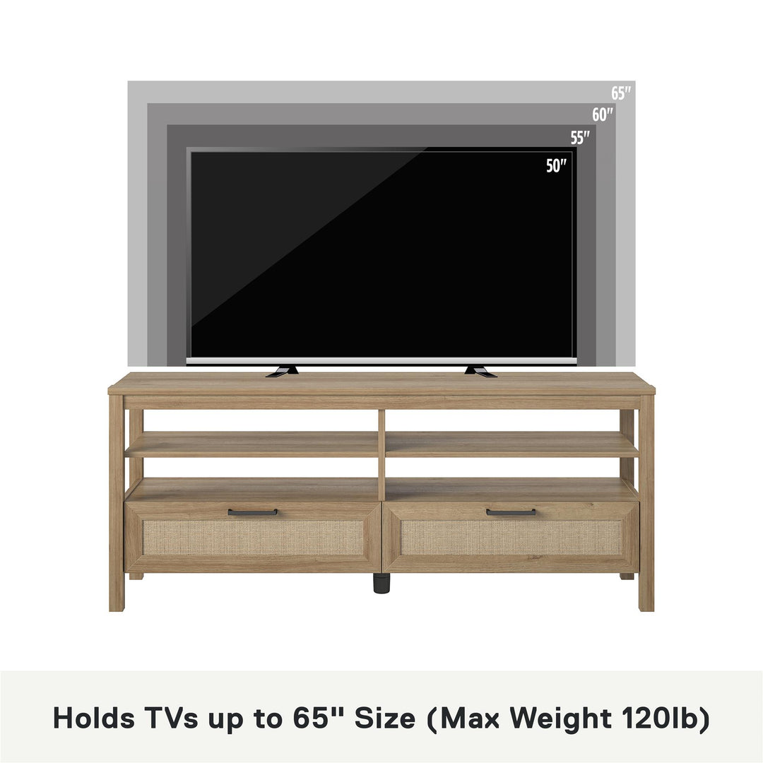 Amberly Rattan TV Stand for TVs up to 65" - Natural