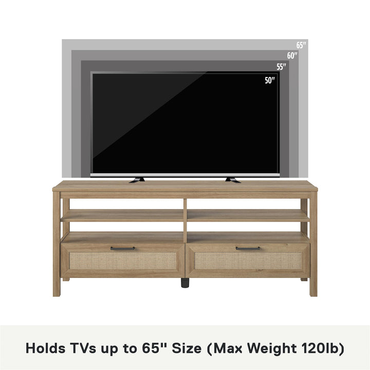 Amberly Rattan TV Stand for TVs up to 65" - Natural