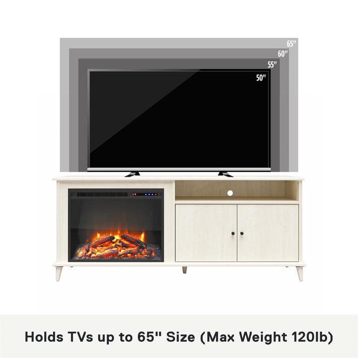 Farnsworth Fireplace TV Stand for TVs up to 65" - Ivory Oak