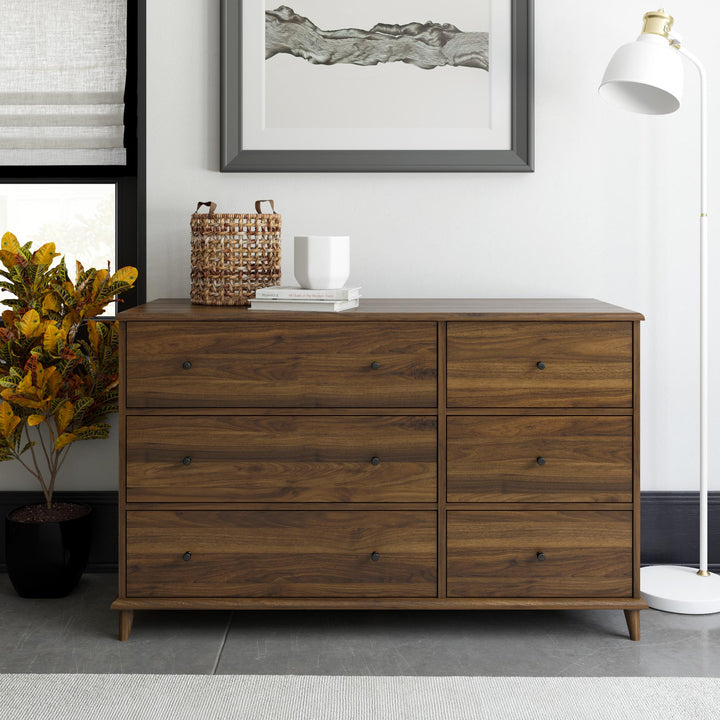 Farnsworth 6 Drawer Dresser - Florence Walnut - 6 Drawer
