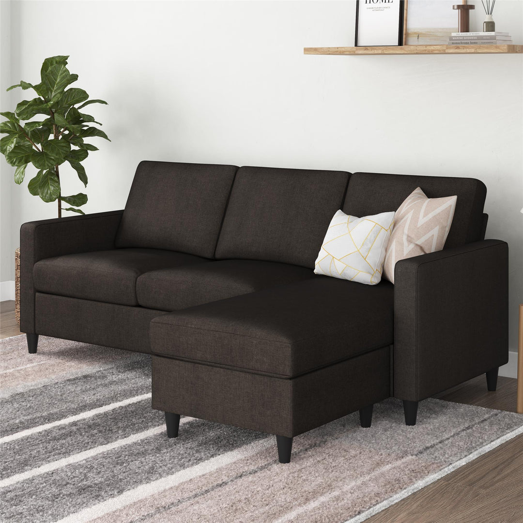 Coral Upholstered Reversible Sectional Sofa - Dark Gray