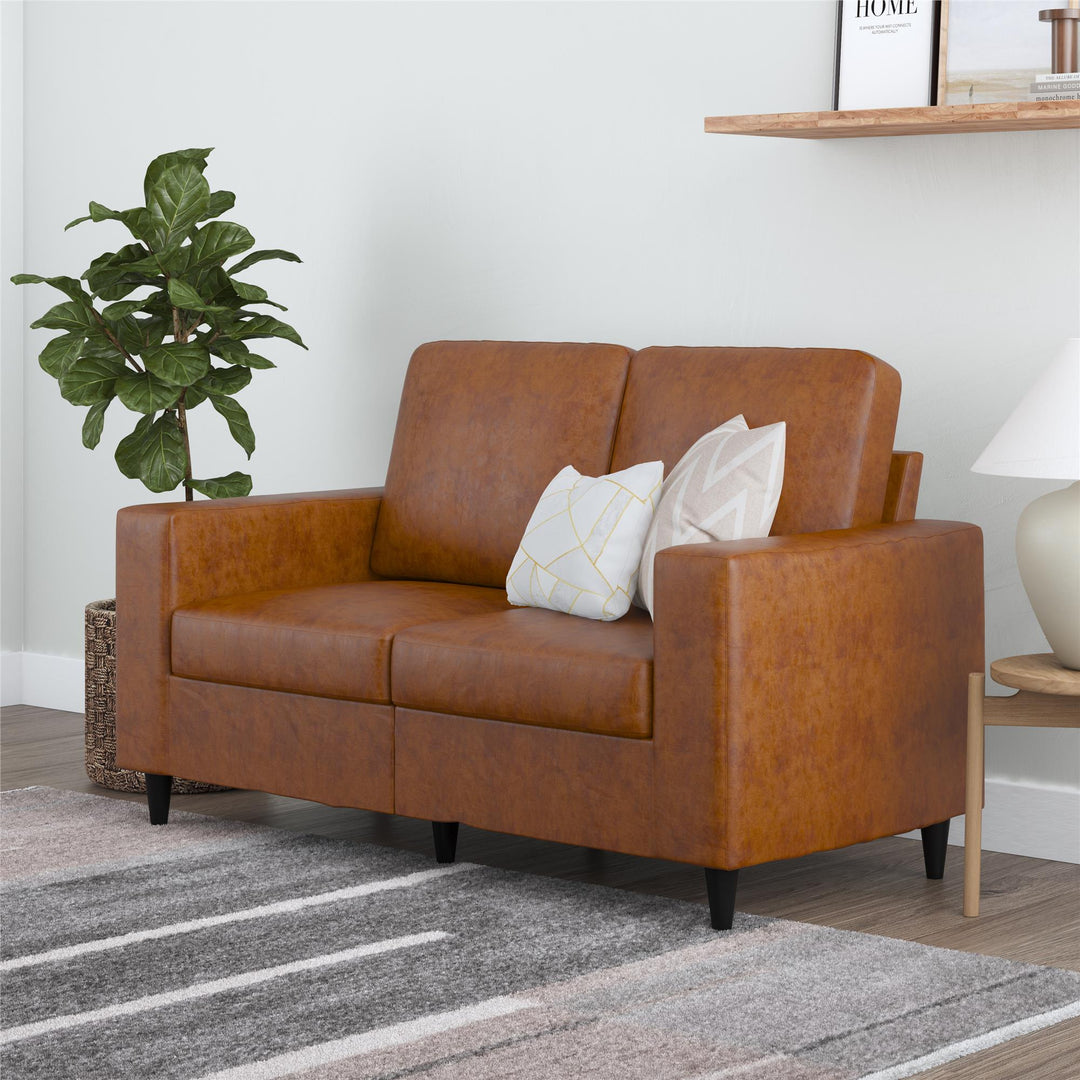 Coral Loveseat 2 Seater Upholstered Sofa - Camel