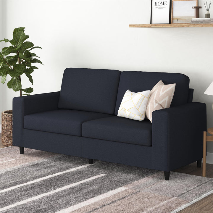 Coral 3 Seater Upholstered Sofa - Blue