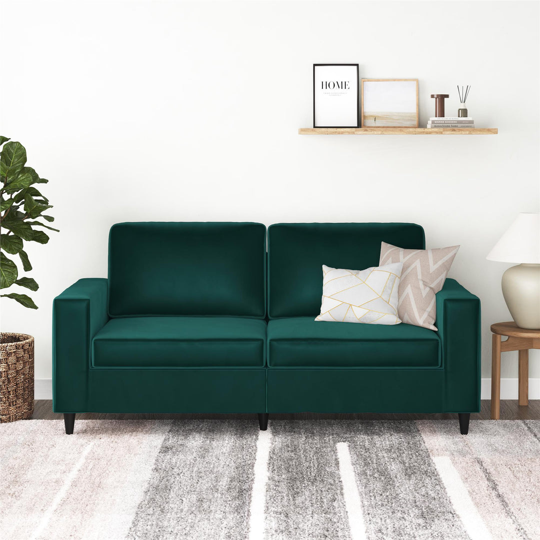 Coral 3 Seater Upholstered Sofa - Green