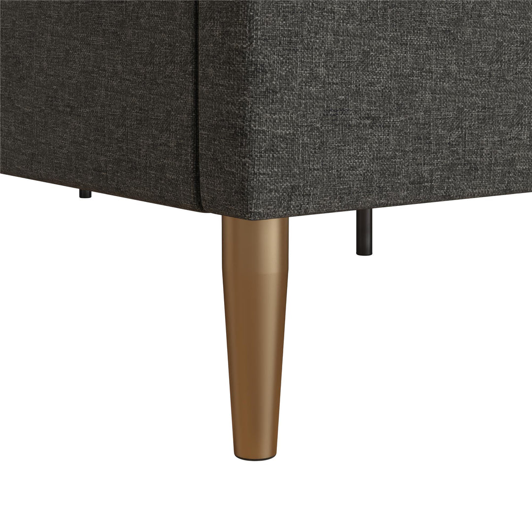 Daphne Velvet Upholstered Bed with Channel Tufted Headboard - Dark Gray - King