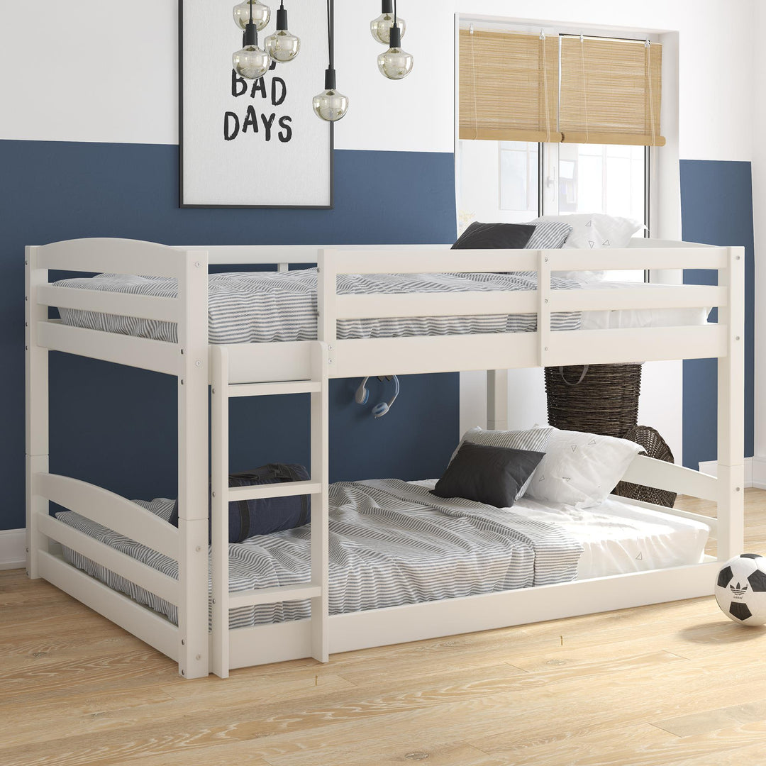 Sierra Wood Bunk Bed for Kids -  White  - Full-Over-Full