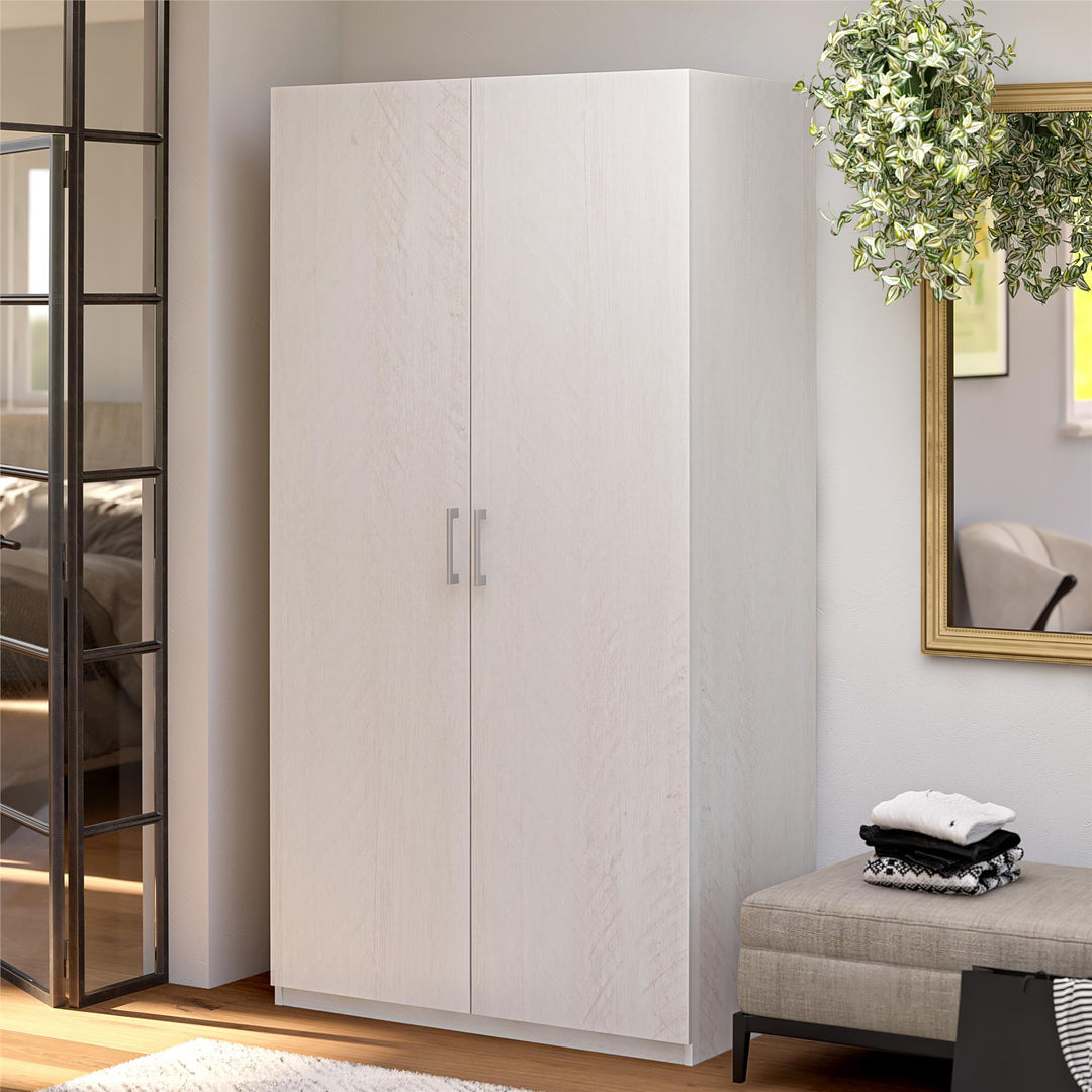 Perry Park Modular Bundle with Extra Wide Wardrobe and 2 Flat Door Kits - Ivory Oak