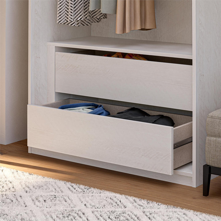 Perry Park Modular Bundle with Extra Wide Wardrobe and 2 Flat Door Kits - Ivory Oak