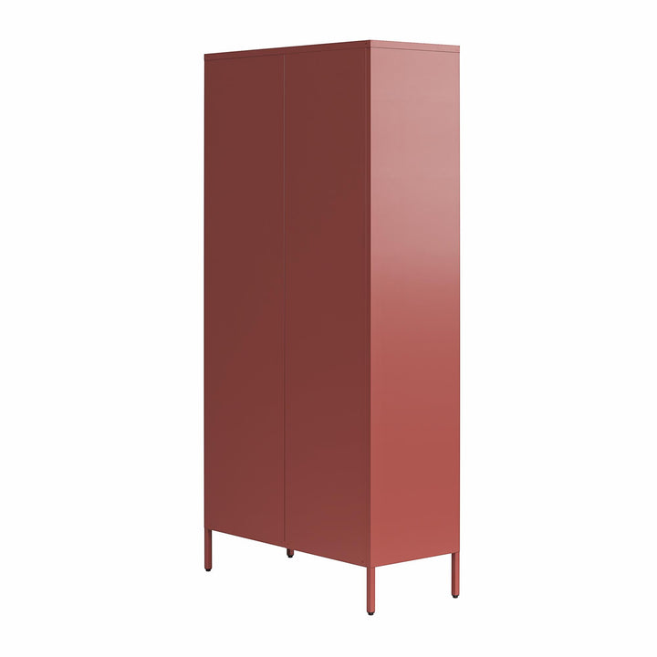 Channing Tall 2 Door Storage Cabinet-Mesh Metal Locker - Terracotta