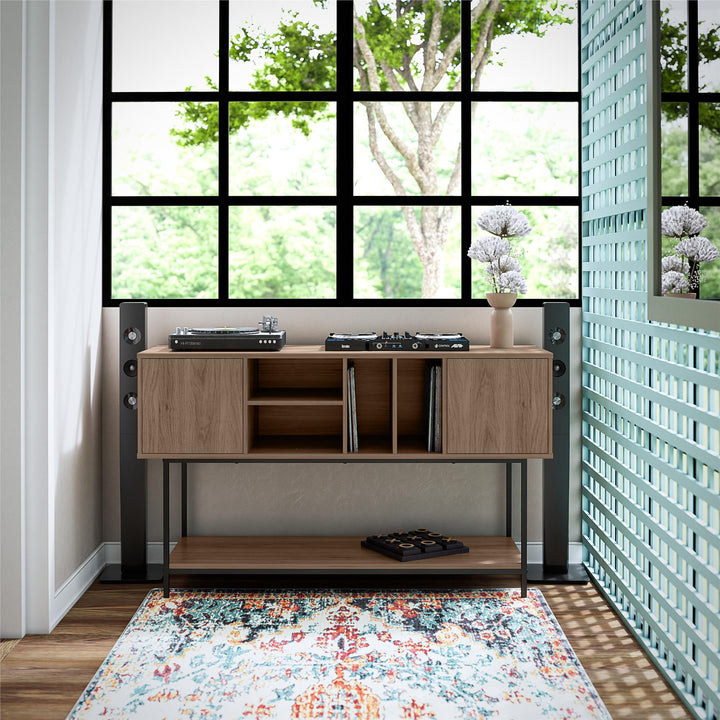 Cooper Media Credenza/DJ Stand - Danish Walnut