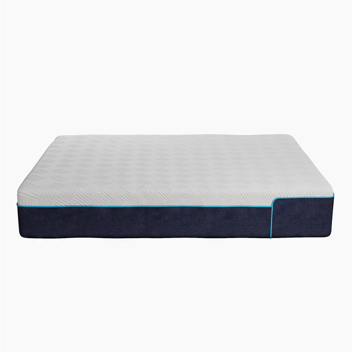 Bliss 12 Inch Charcoal Cool Gel Memory Foam Mattress - White - Queen