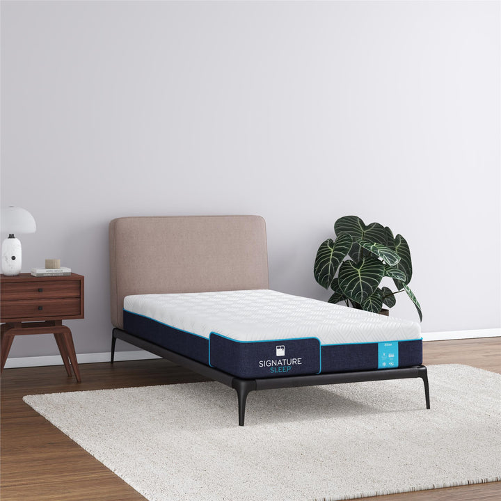 Bliss 8 Inch Charcoal Cool Gel Memory Foam Mattress - White - Twin