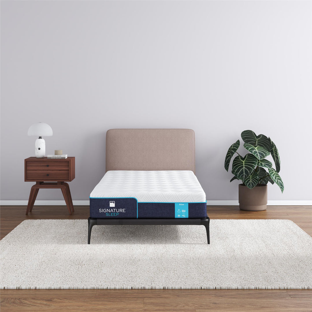 Bliss 8 Inch Charcoal Cool Gel Memory Foam Mattress - White - Twin