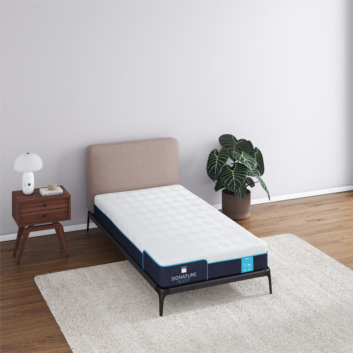 Bliss 8 Inch Charcoal Cool Gel Memory Foam Mattress - White - Twin