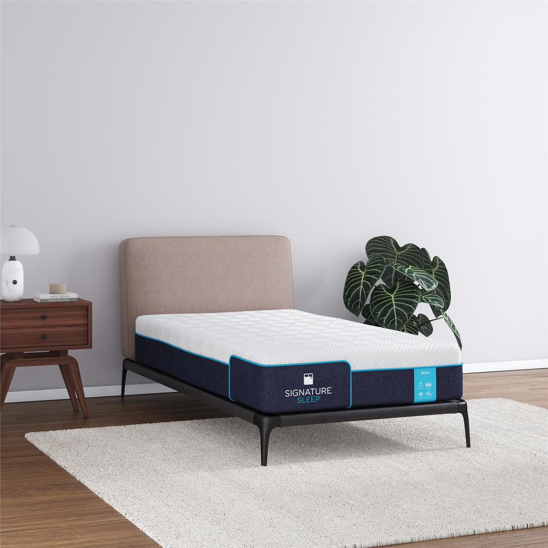 Bliss 10 Inch Charcoal Cool Gel Memory Foam Mattress - White - Twin