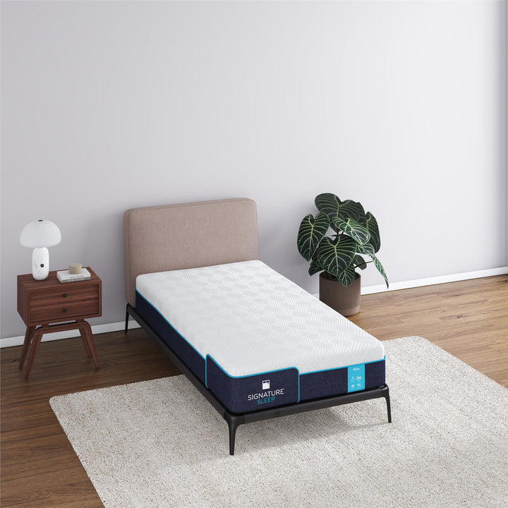 Bliss 10 Inch Charcoal Cool Gel Memory Foam Mattress - White - Twin