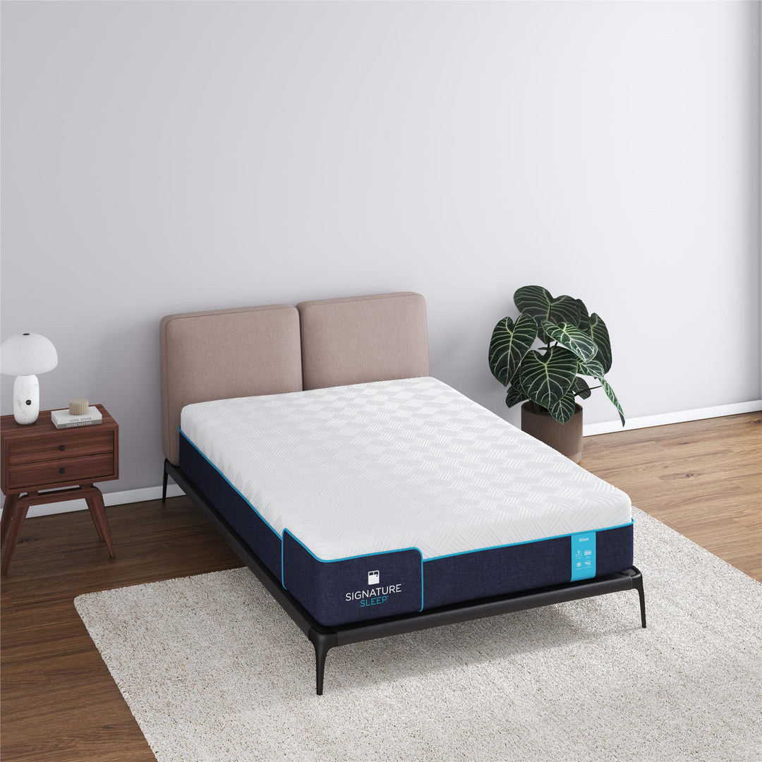 Bliss 12 Inch Charcoal Cool Gel Memory Foam Mattress - White - Full