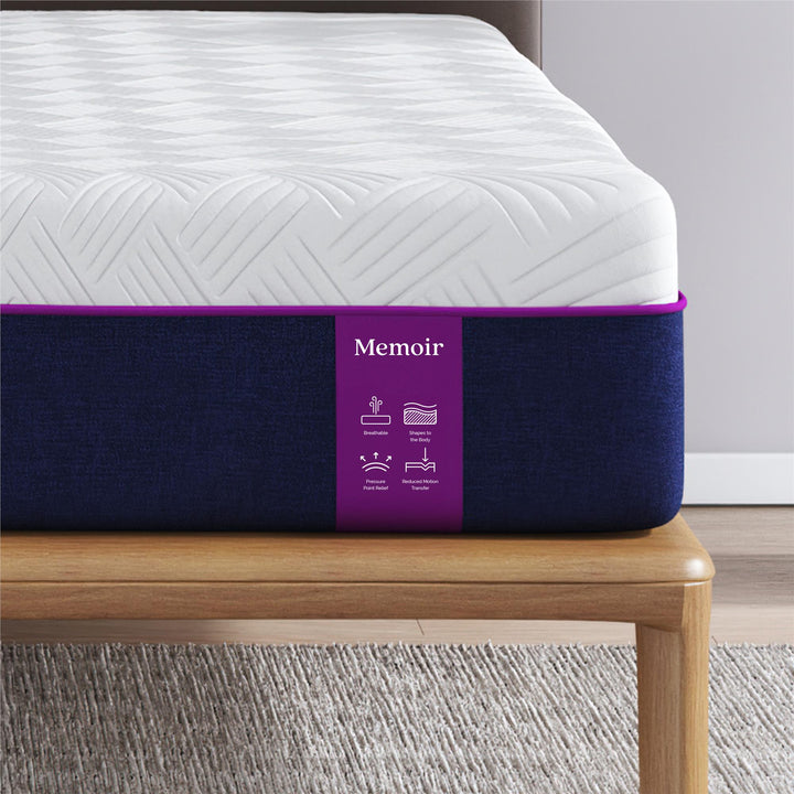 Memoir 12 Inch Memory Foam Mattress Relieves Pressure Points - White - Twin