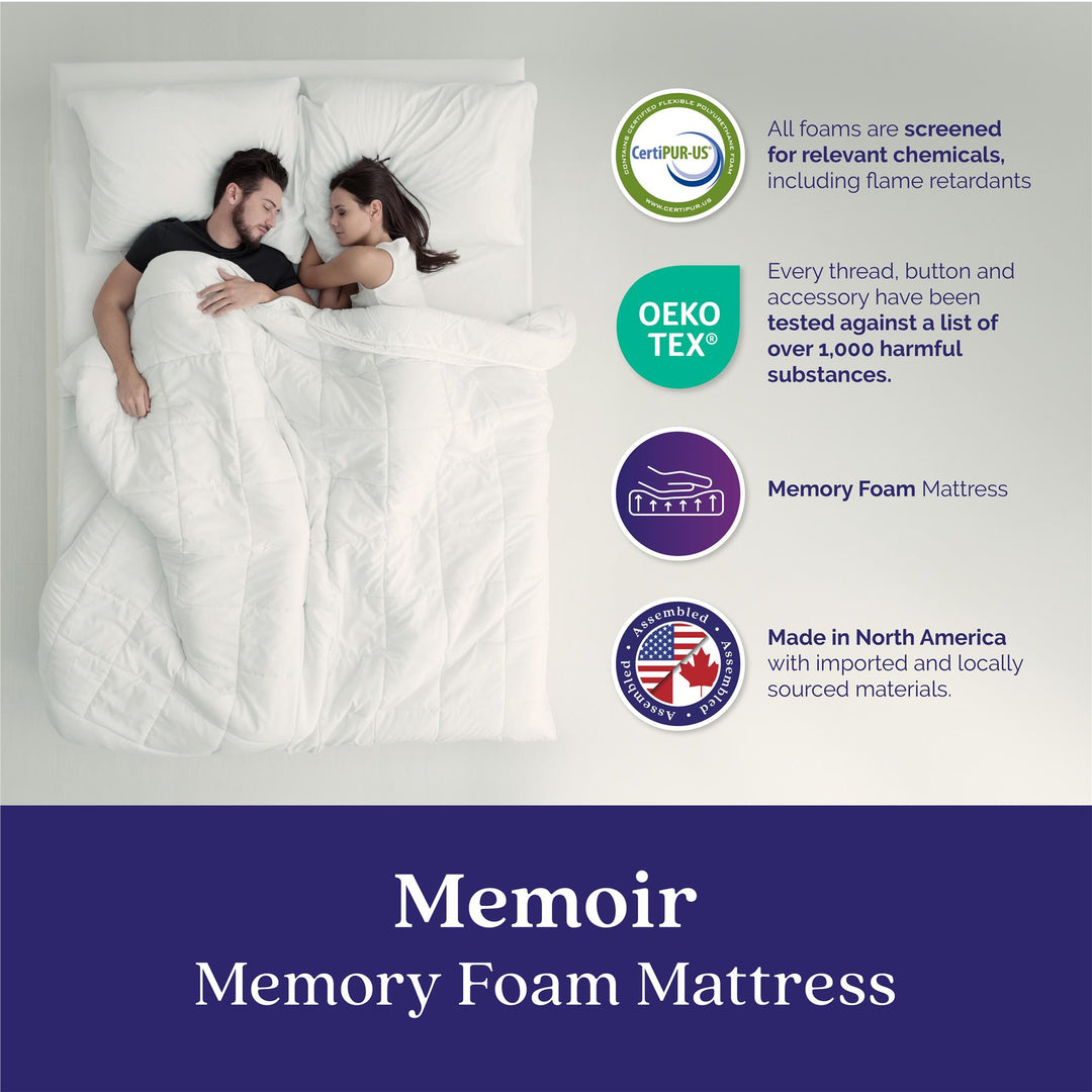 Memoir 12 Inch Memory Foam Mattress Relieves Pressure Points - White - King