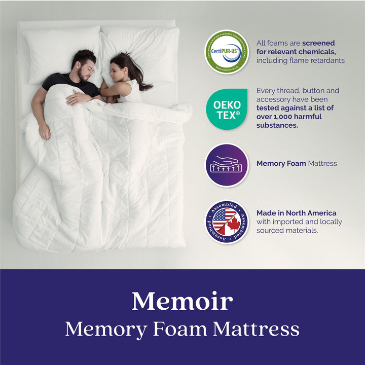 Memoir 12 Inch Memory Foam Mattress Relieves Pressure Points - White - King