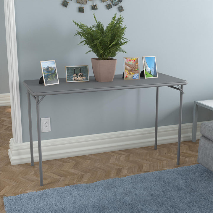 20" x 48" Vinyl Top Folding Table - Gray