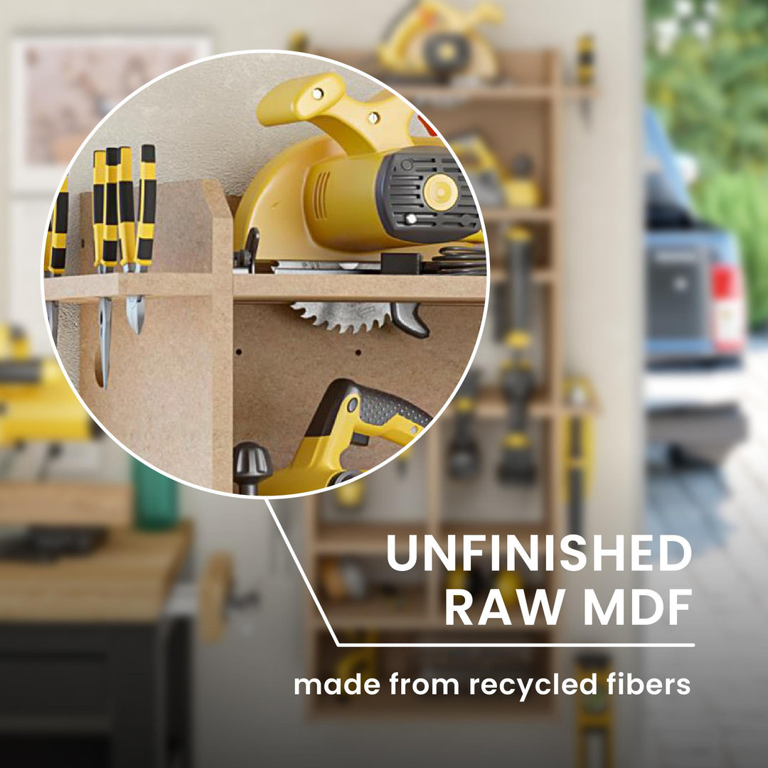 Benford 48" Extra Large Vertical Wall Mount Tool Organizer - Raw Board