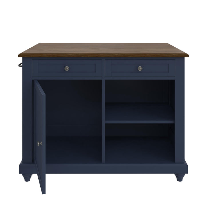 Kelsey Kitchen Island with 2 - Blue