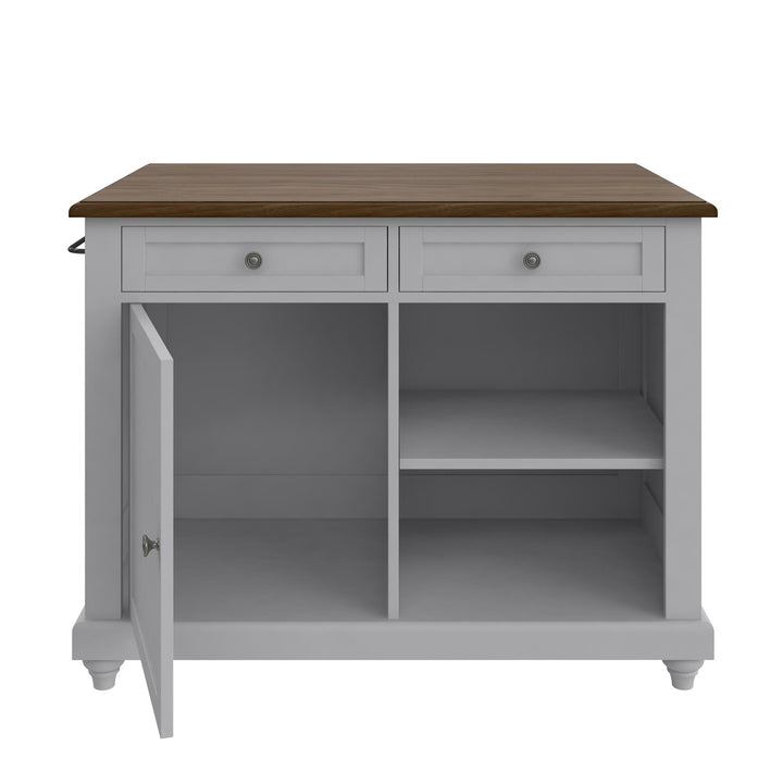 Kelsey Kitchen Island with 2 Stools - Gray