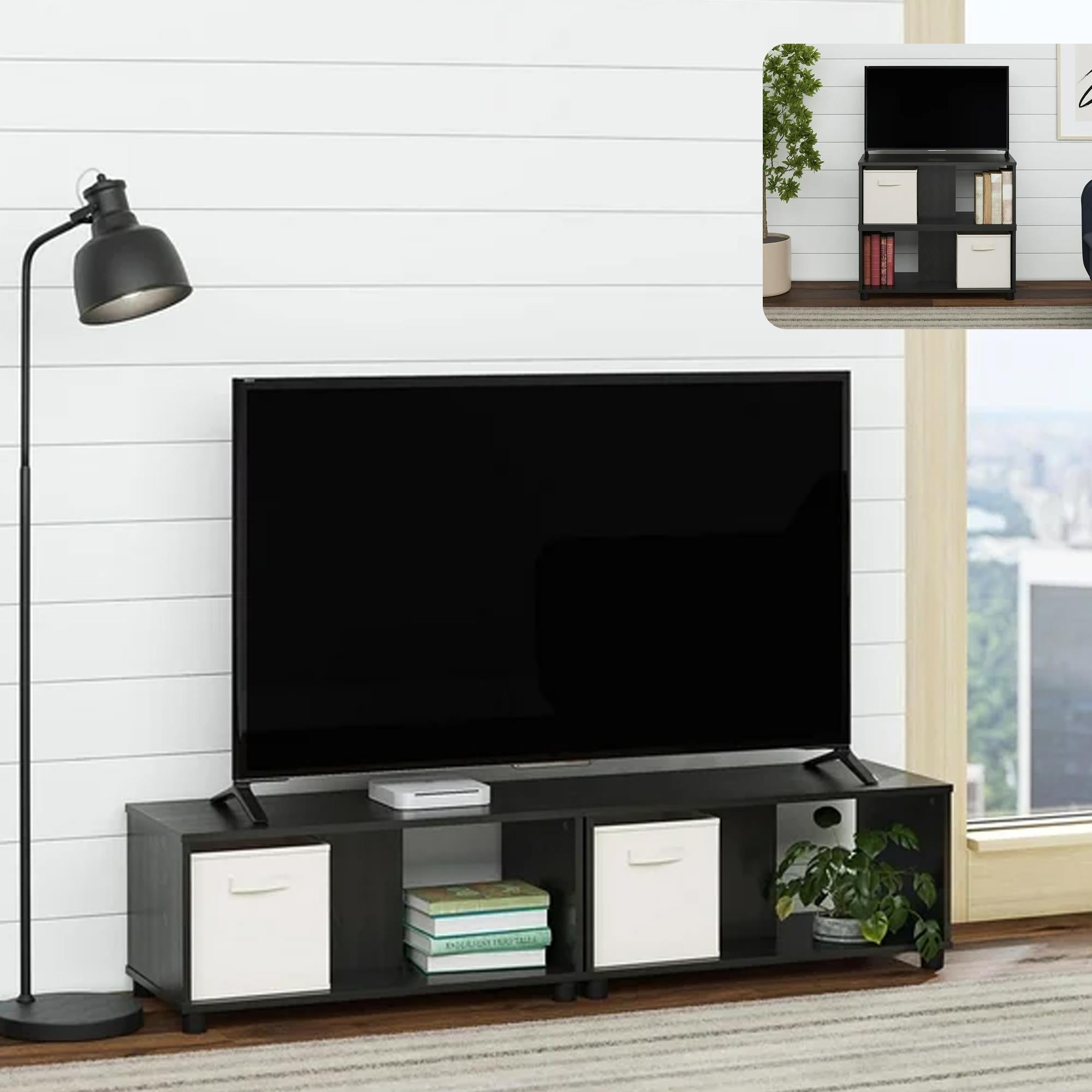 Mainstays black tv stand sales