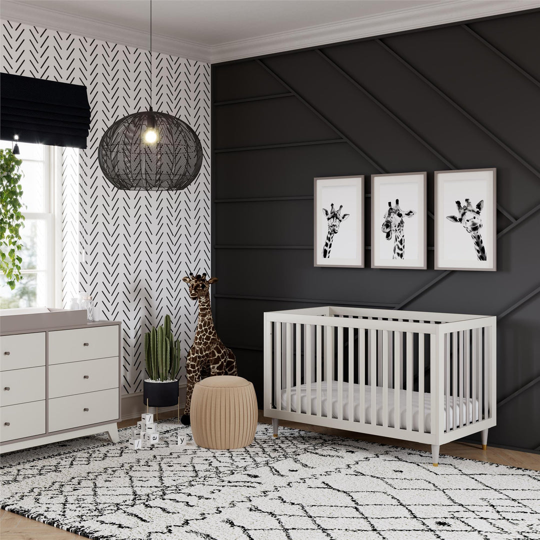 Rowan Valley Flint 3 in 1 Crib with Adjustable Heights - Sharkey Grey