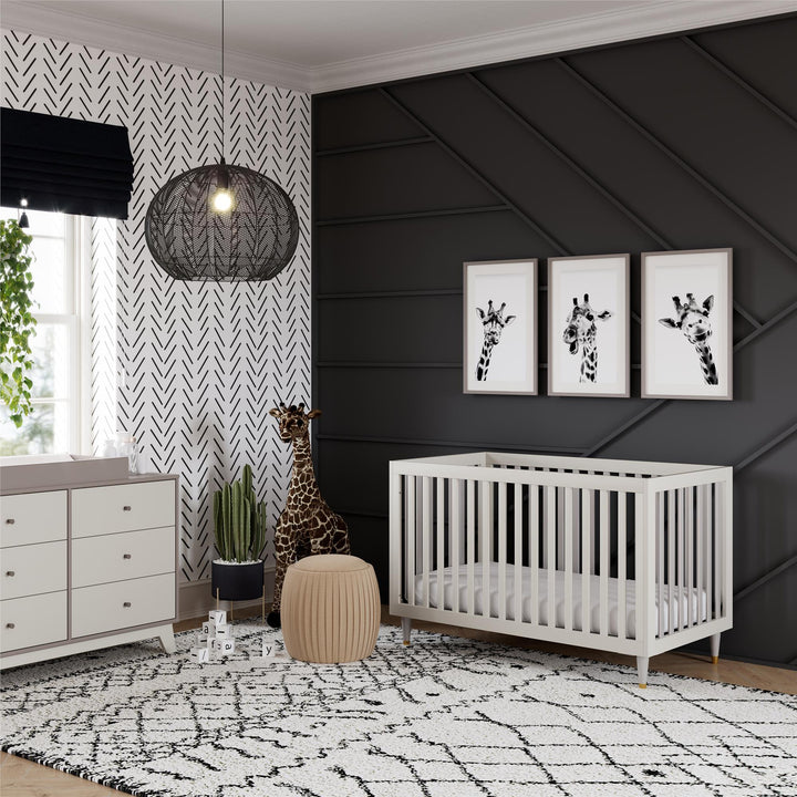 Rowan Valley Flint 3 in 1 Crib with Adjustable Heights - Sharkey Grey