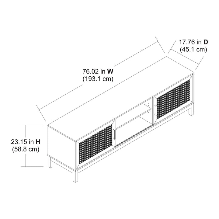 Cane TV Stand for TVs up to 85" - Spring PIne