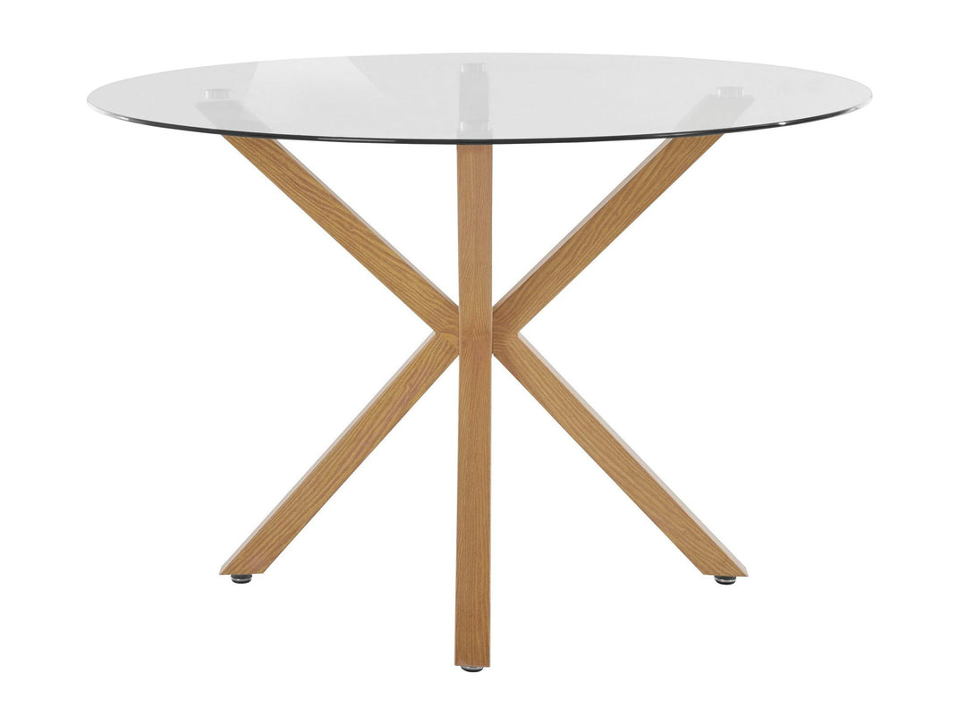 Jumi Round Glass Dining Table - Light Oak
