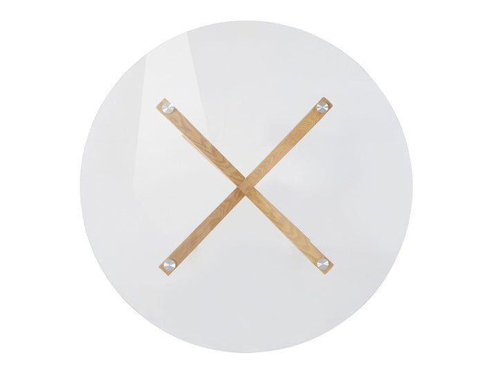 Jumi Round Glass Dining Table - Light Oak