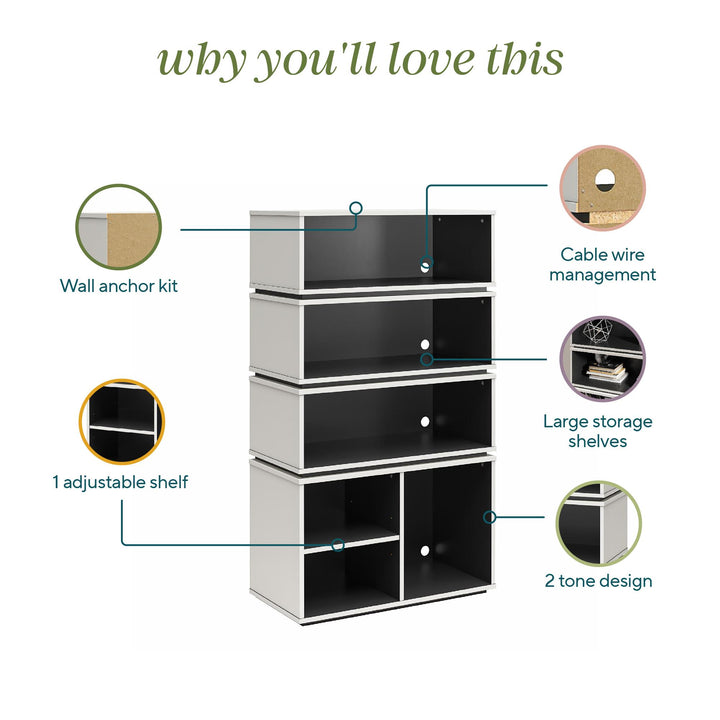 Shadow Gaming & Collectable Display Storage Bookcase - White
