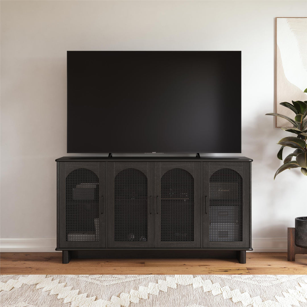 Multi-Use Console Cabinet for 65' TVs - Black Oak