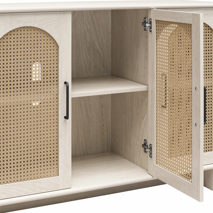 Multi-Use Console Cabinet for 65' TVs - White Oak