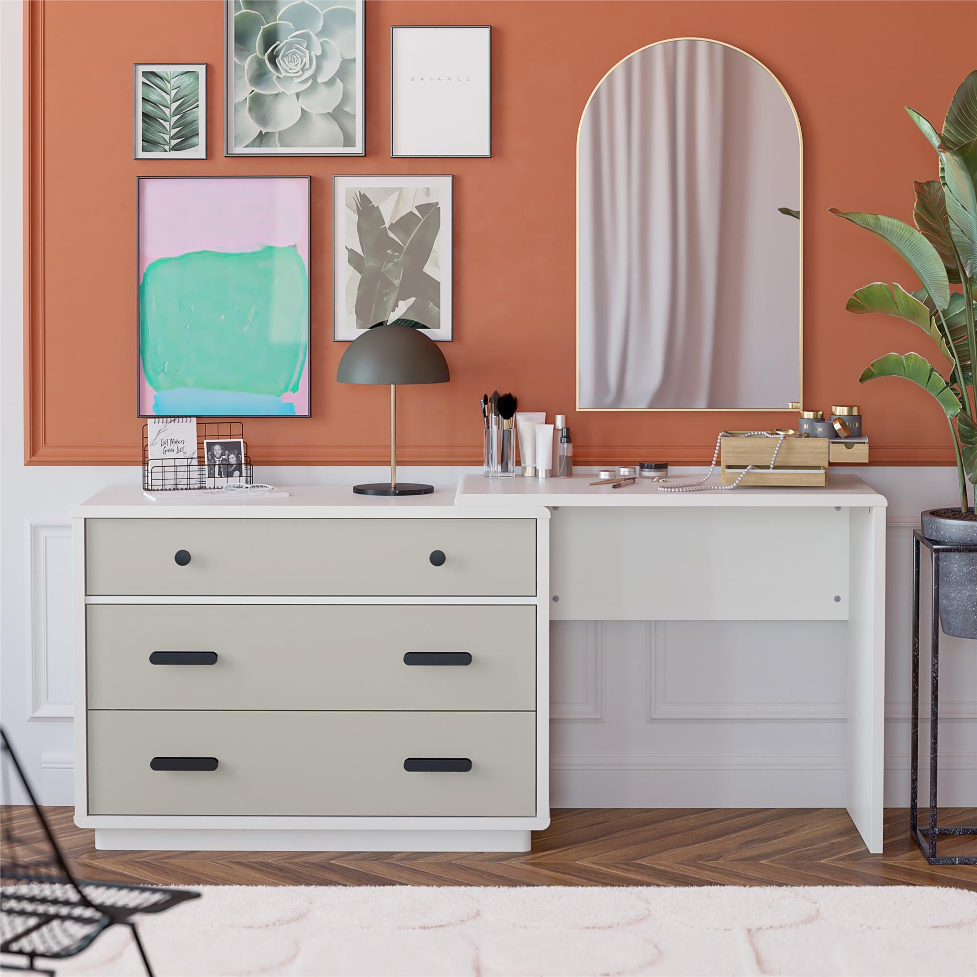 Valencia 3 Drawer Dresser and Desk Combo RealRooms