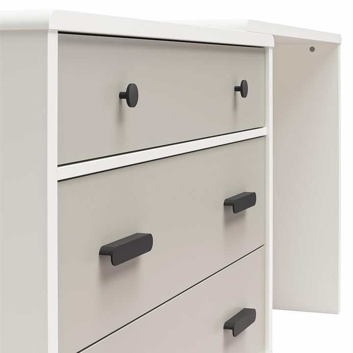 Valencia 3 Drawer Dresser and Desk Combo - Taupe/White
