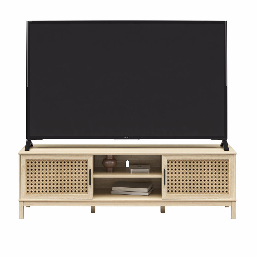 Cane TV Stand for TVs up to 85" - Spring PIne