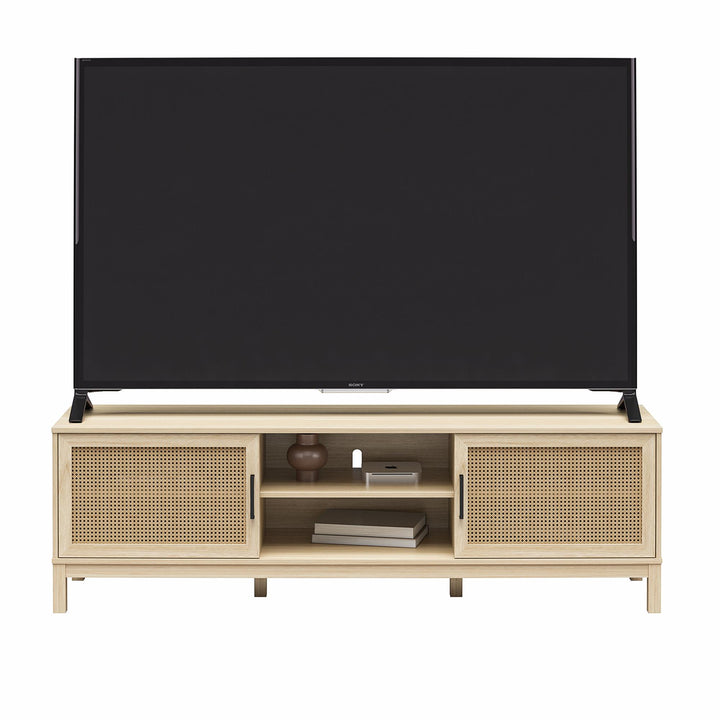 Cane TV Stand for TVs up to 85" - Spring PIne