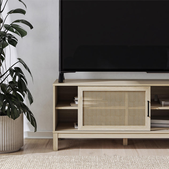 Cane TV Stand for TVs up to 85" - Spring PIne