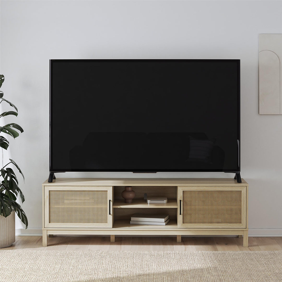 Cane TV Stand for TVs up to 85" - Spring PIne