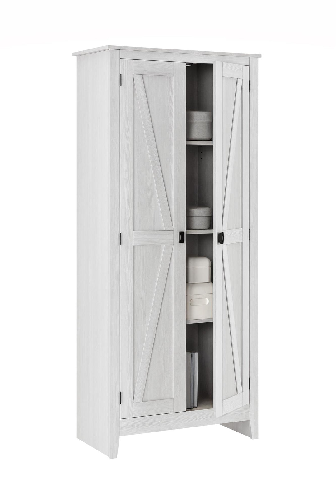 Farmington Rustic Farmhouse 31.5 Inch Wide Storage Cabinet - Ivory Pine