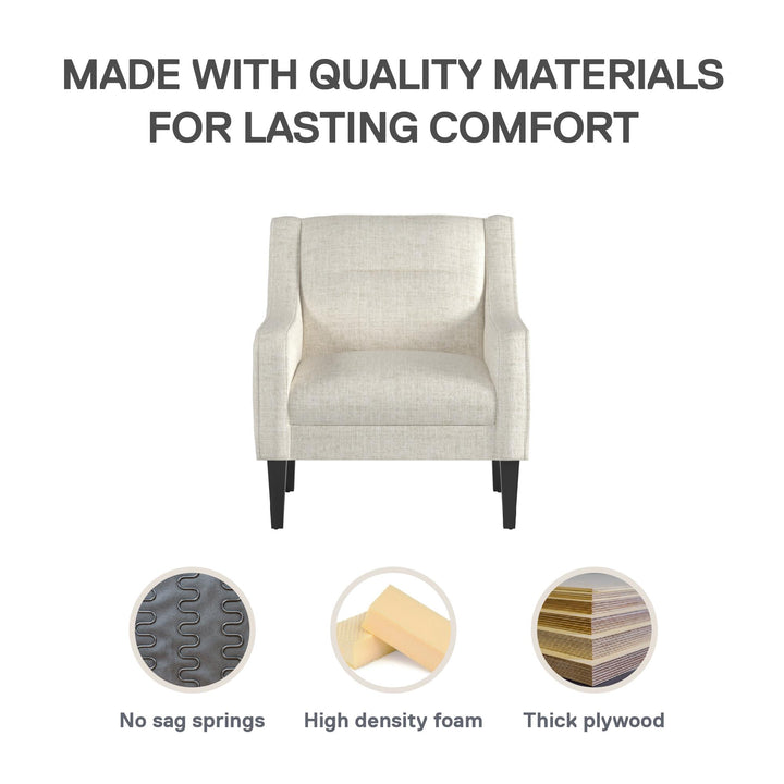 Eleanor Boucle Accent Chair - Beige - 1-Seater