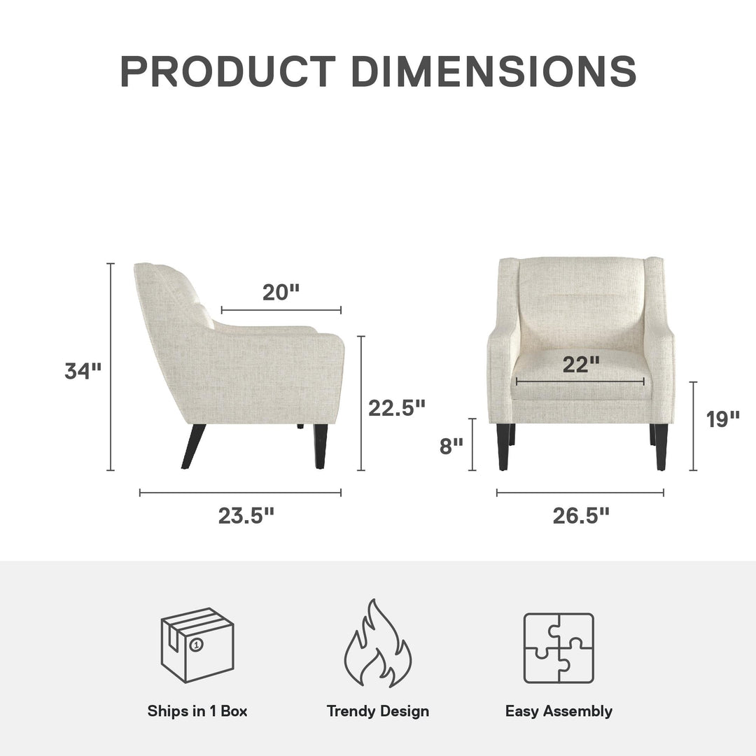 Eleanor Boucle Accent Chair - Beige - 1-Seater