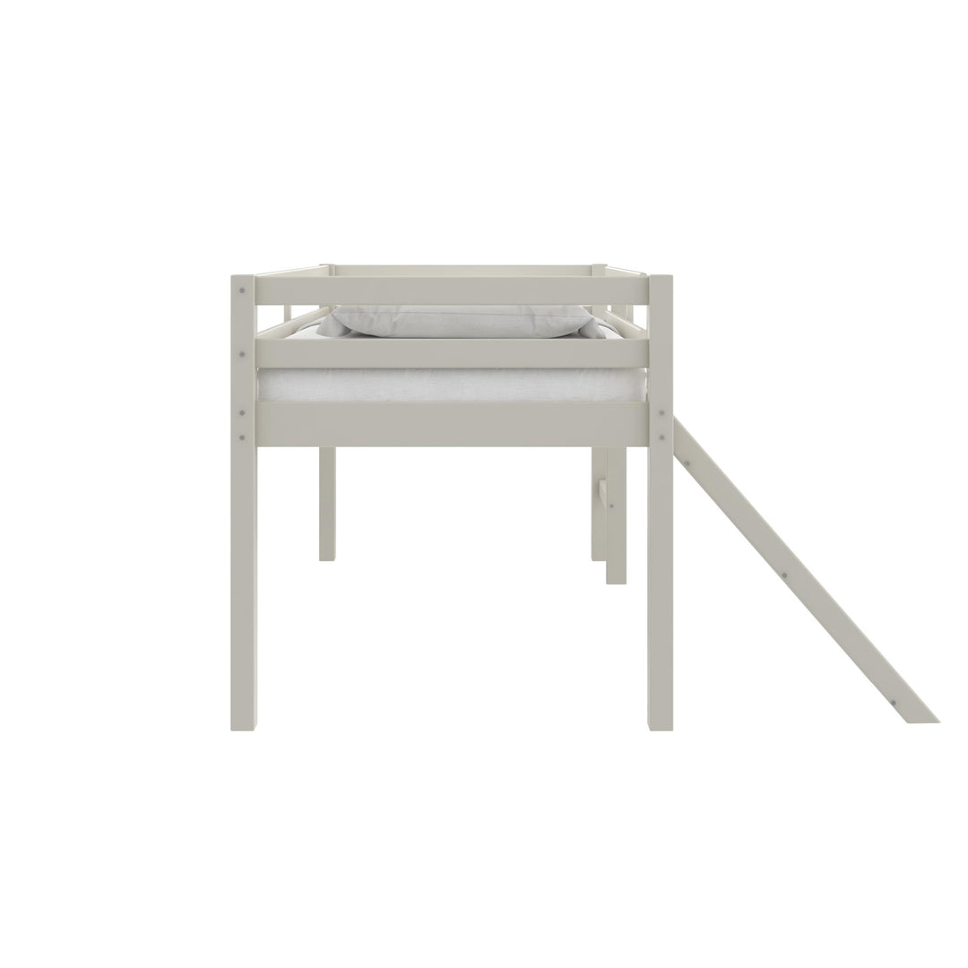 Milton Twin Low Loft Bed with Slide - White - Twin