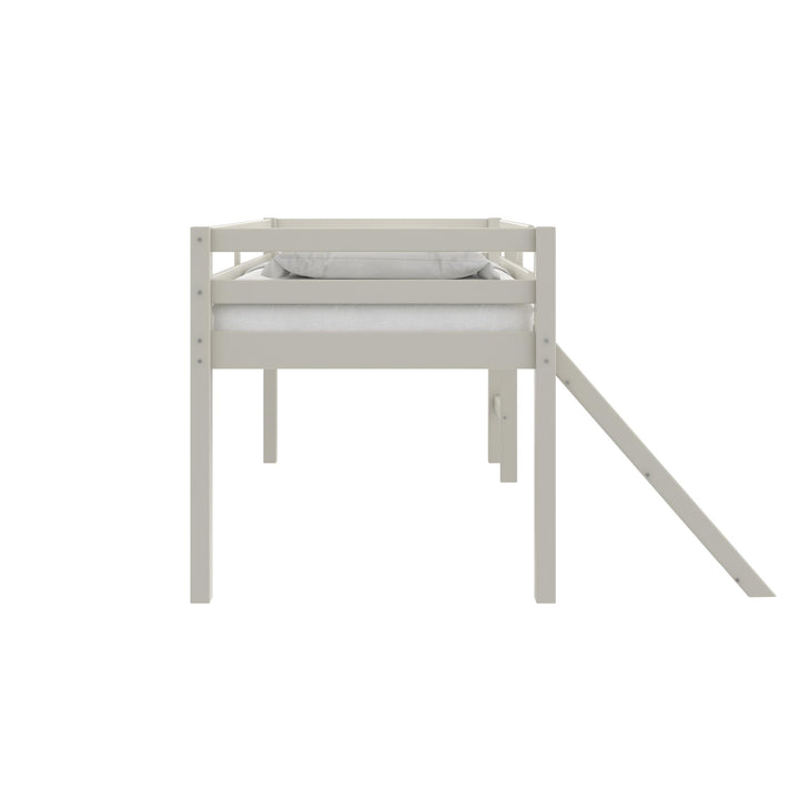 Milton Twin Low Loft Bed with Slide - White - Twin